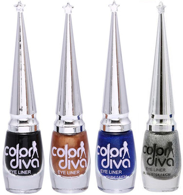 

Color Diva 4 Color Eyeliner Black, Gold, Blue & Silver 21 ml(Multicolor)