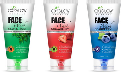 

Oxyglow Bearberry + Strawberry + Neem & Tulsi Pack of 3 face wash Face Wash(300 g)