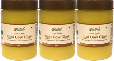 

Farm Naturelle 3 Bottles x 600 Ml 100% Pure Desi Cow Ghee from A2 Milk Ghee 1800 ml Plastic Bottle(Pack of 3)