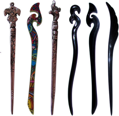 

embezzle Combo of Multi Color Juda Sticks Bun Stick(Multicolor)