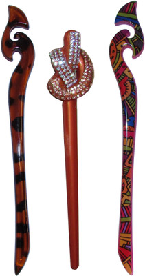 

gratuitous Combo of Multi Color Juda Sticks Bun Stick(Multicolor)