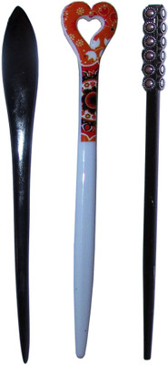 

furtive Combo of Multi Color Juda Sticks Bun Stick(Multicolor)