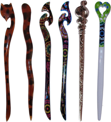 

feral Combo of Multi Color Juda Sticks Bun Stick(Multicolor)