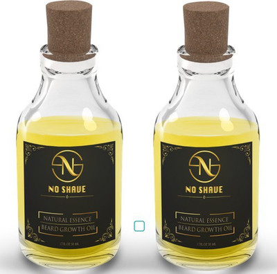 

NO SHAVE Beard Growth Oil Hair Oil ( Pack Of 2 50 Ml Each ) With Beard Accelerators helps you grow a thicker, fuller beard as soon as possible -Natural Essence | Organic Natural Beard Oil Hair Oil(50 ml)