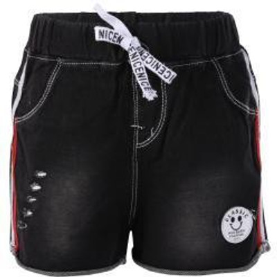 

Blisara Short For Girls Party Solid Cotton(Black, Pack of 1