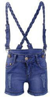 

Blisara Short For Girls Party Solid Cotton(Blue, Pack of 1, Blue denim