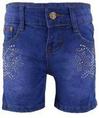 

Blisara Short For Girls Party Solid Cotton(Blue, Pack of 1, Blue denim