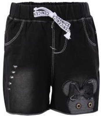 

Blisara Short For Girls Party Solid Cotton(Black, Pack of 1