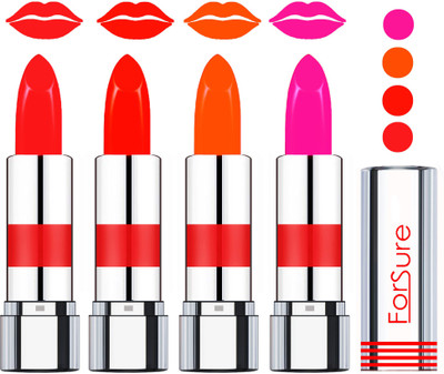 

Forsure American Velvet Matte Lipstick (set of 4 Lipsticks)(Red,Bright Orange,Soft Orange,Wintage Nude, 14 g)