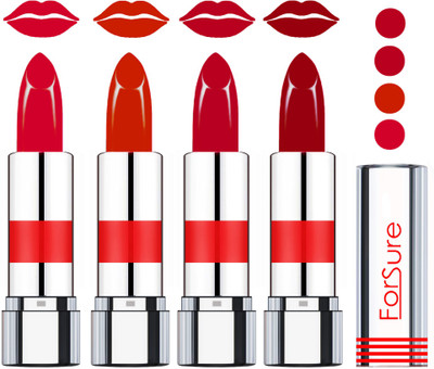 

Forsure American Velvet Matte Lipstick (set of 4 Lipsticks)(Pinkish Fantasy,Wine,Lagon Red,Light Maroon, 14 g)