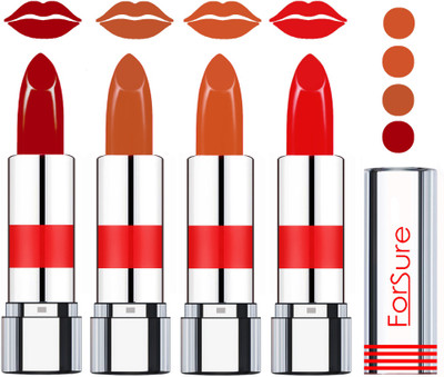 

Forsure American Velvet Matte Lipstick (set of 4 Lipsticks)(Bronzy Red,Beach Nude,Brick Nude,Sweet Red, 14 g)