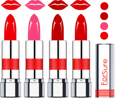 

Forsure American Velvet Matte Lipstick (set of 4 Lipsticks)(Urban Red,Mauve,Dark Brown,Cute Red)