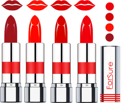 

Forsure American Velvet Matte Lipstick (set of 4 Lipsticks)(Maroon,Bright Orange,Hot Red,Urban Red, 14 g)