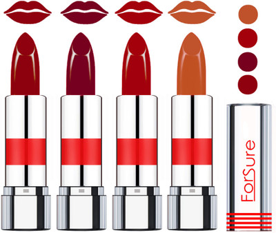 

Forsure American Velvet Matte Lipstick (set of 4 Lipsticks)(Purple,Plum Purple,Bronzy Red,Beach Nude)