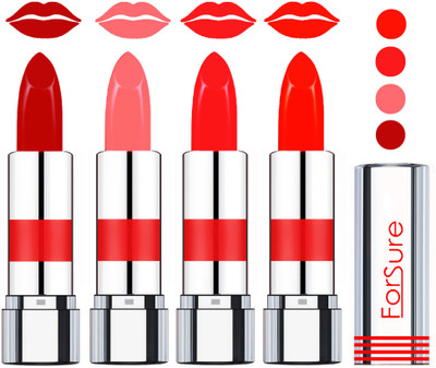 

Forsure American Velvet Matte Lipstick (set of 4 Lipsticks)(Spicy Red,Baby Pink,Red,Bright Orange)