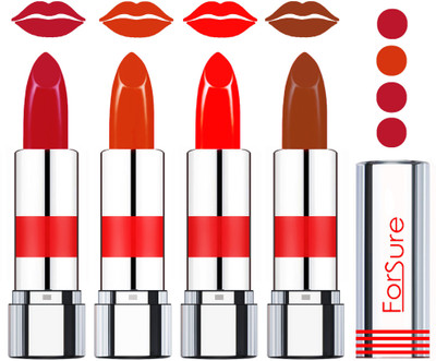 

Forsure Rich Colour Velvet Matte Lipstick (set of 4 Lipsticks)(Light Brown,Urban Brown,Tangy Orange,Chocolate Brown, 14 g)