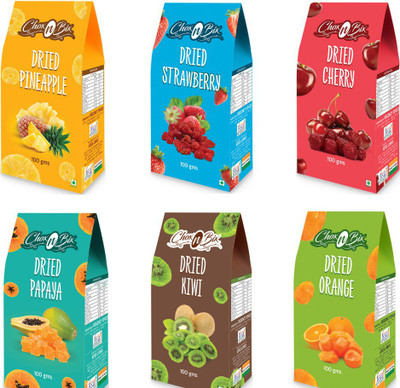 

Chox N Bix healthy & tasty jumbo combo Pineapple, Papaya, Orange, Kiwi, Strawberries, Cherries(600 g, Pouch)