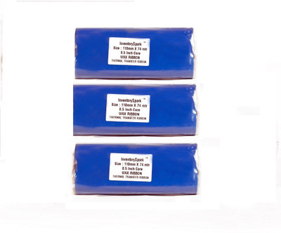 

InventorySpark 110MMX74Mtr Set of 3 Barcode Ribbon NON-ADHESIVE Paper Label(Black)