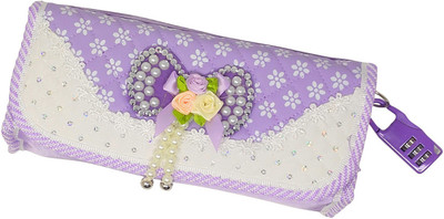 

Parteet Pouch Cartoon Art Polyester Pencil Box(Set of 1, Purple)