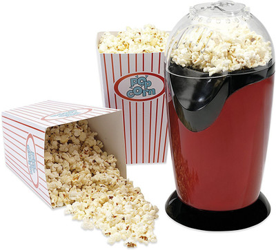 

Vruta Red Hot Air Popcorn Maker Popper Popping Machine 1200 Watts, Fully Automatic , Popcorn ready In 3 Minutes VR-1516 500 g Popcorn Maker(Red)