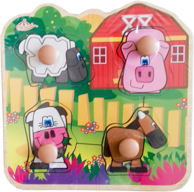 

kidoz kingdom CAROUSEL EASY GRAB WOODEN PUZZLE(4 Pieces)