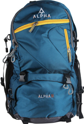 

ALPHA TRENDS Unisex Travel Backpack Outdoor Trekking, Hiking, Camping Bag, Rucksack, Lightweight & Longlife - 50 Ltr, 5 Compartments with Zippers/Sliders colour - Blue/Yellow Rucksack - 50 L(Blue)