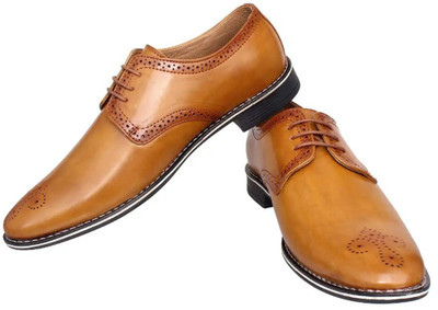 

GB Premium Leather Formal Tan Men's Shoe Brogues For Men(Tan