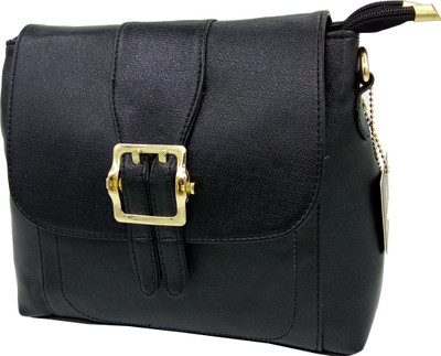 

Sileriya Bags Girls Black PU Sling Bag