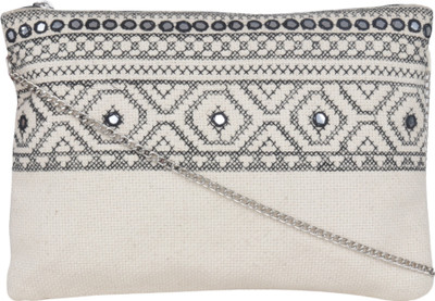 

Diwaah Girls White Cotton Sling Bag