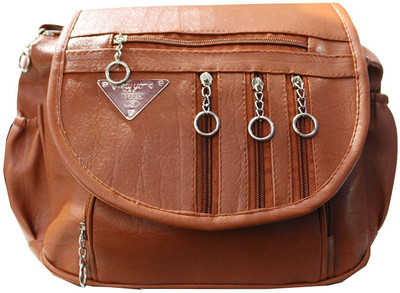 

DIE ZELLE Women Brown PU Sling Bag