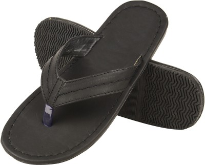 ILU Men Men's Casual Soft Black PU Flip Flop and House Slippers Size-9 Slippers(Black , 9 UK/India)