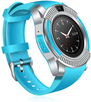 

PremiumAV V8 Sports Smartwatch Bluetooth 4.0 Message Push, Sedentary Reminder, Pedometer, Sleep Monitoring Wristband for iOS/Android Phone Blue Smartwatch(Blue Strap Regular)