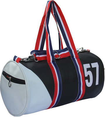 

Vellora Leather Rite Multi-purpose Gym Bag & Duffel Bag Gym & Fitness(Black, Kit Bag, Black & white