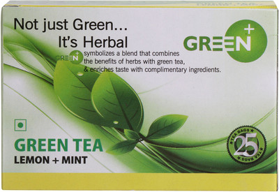 

BudWhite Green Tea, Mint and Lemon, 25 Tea Bag Mint, Lemon Green Tea Bags Pouch(25 Bags)