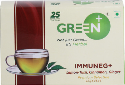 BudWhite ImmuneG+ 25 Enveloped teabags Pack of Assam Whole Leaf Superfine Green Tea Blended with Lemon-Tulsi, Cinnamon and Ginger to Improve Immune System of The Body Herbs Green Tea Bags Pouch(25 Bags) BudWhite ImmuneG+ 25 Enveloped teabags Pack of Assam Whole Leaf Superfine Green Tea Blended with Lemon-Tulsi, Cinnamon and Ginger to Improve Immune System of The Body Herbs Green Tea Bags Pouch(25 Bags)