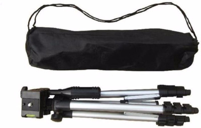 

Anytech ™ 3110 3-Way Head Rotation Adjustable Aluminum 35cm To 102cm Extendable Camera-Tripod With Bracket And Bag Tripod Tripod(Silver, Supports Up to 1500 g)
