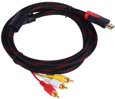 

Brand one TV-out Cable HDMI To 3RCA Video Component Convert Cable Adapter 1080P 5FT 1.5M Audio HDTV VGA AV Cord Connectors(Multi Colour, For TV)