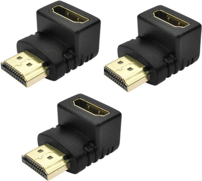 

Teratech (Pack of 3) 90 Degree Right Angle HDMI-Male to Female Connector L Shaped Adapter for 1080p HDTV LCD TFT Playstation USB Adapter(Black)
