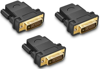 

Teratech (Pack of 3) DVI 24+1 To HDMI-Male/Female 1080P HDTV Converter for PC PS3 Projector TV Box USB Adapter(Black)