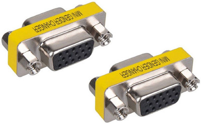 

Teratech (Pack of 2) VGA FEMALE/FEMALE Mini Gender Changer(15Pin) USB Adapter(Silver)