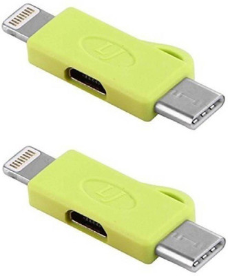 

OLECTRA pack of 2 Micro Usb To Lightning 8 Pin And Type C Converter 3 In 1 Charging Adapter USB Cable ot USB Charger(White)