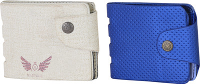 

Martell Men White, Blue Artificial Leather Wallet(2 Card Slots)