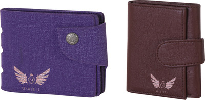 

Martell Men Purple Artificial Leather Wallet(4 Card Slots), Brown
