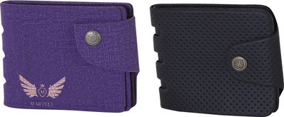 

Martell Men Purple Artificial Leather Wallet(2 Card Slots), Black