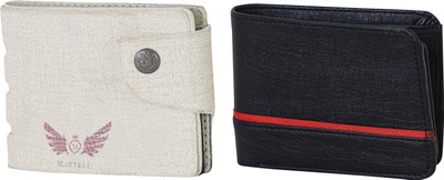 

Martell Men White Artificial Leather Wallet(2 Card Slots), Black