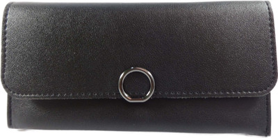 

SB Women Black Artificial Leather Wallet(6 Card Slots)