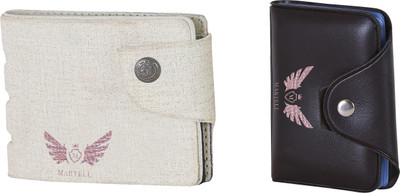 Martell Men White Artificial Leather Wallet(4 Card Slots), Brown