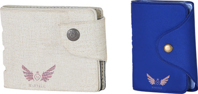 

Martell Men White Artificial Leather Wallet(4 Card Slots), Blue