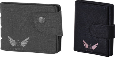 

Martell Men Grey Artificial Leather Wallet(4 Card Slots), Black