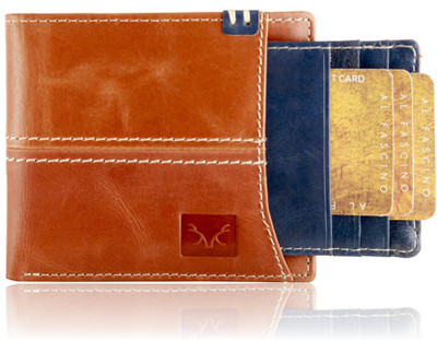 

Toughstance Men Tan Genuine Leather Wallet(8 Card Slots), Tan-blue